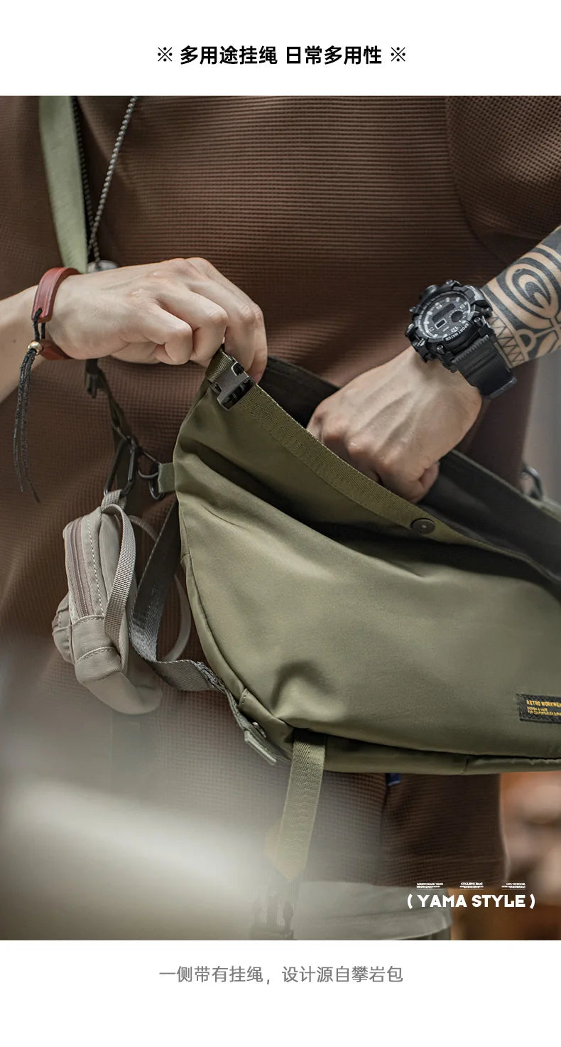 Maden Outdoor Large Capacity Crossbody Bags Men's Multifunctional Hiking Cycling Travel Adjustable Strap Shoulder Messenger Bag