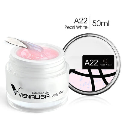 50ml Venalisa Soak off Thick Jelly Gel UV Construction Gel Builder Extend 24 Color Camouflage Milky White Nail Art Hard Nail Gel A22L