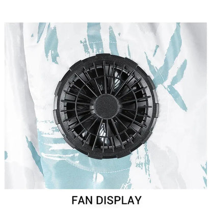 Summer air conditioning clothes men's short sleeve work clothes charging refrigeration anti-heat cooling fan sunscreen clothes