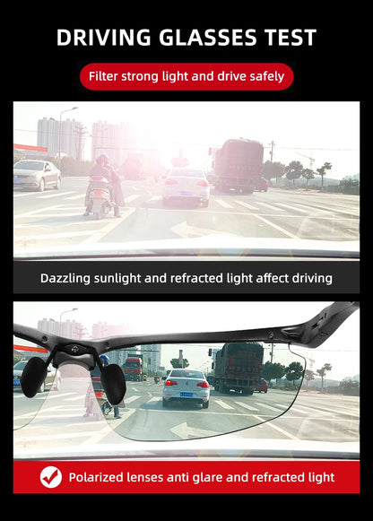 SZTZX Aluminum Rimless Photochromic Sunglasses Men Polarized Day Night Driving Glasses Chameleon Anti-Glare Sport gafas de sol