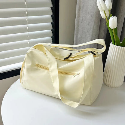 2025 Large capacity Travel Tote Bags for Women nylon Shoulder Messenger Bag Sports Yoga Satchels Fashion Woman Handbag Beige