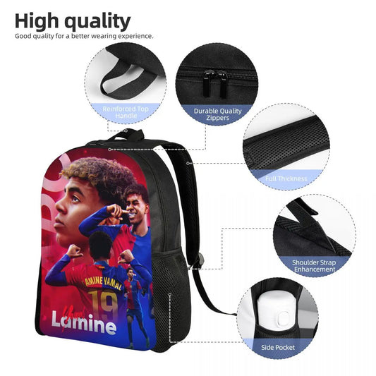 Lamine Y-Yamal Children Backpack for Kids Girls Boys Football Sports Backpacks Kawaii Daycare Child School Bag