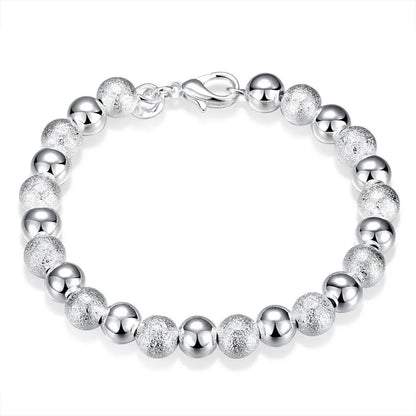 New High quality 925 Sterling Silver 4MM Women Men chain Male Twisted Rope Bracelets Fashion Silver Jewelry H084
