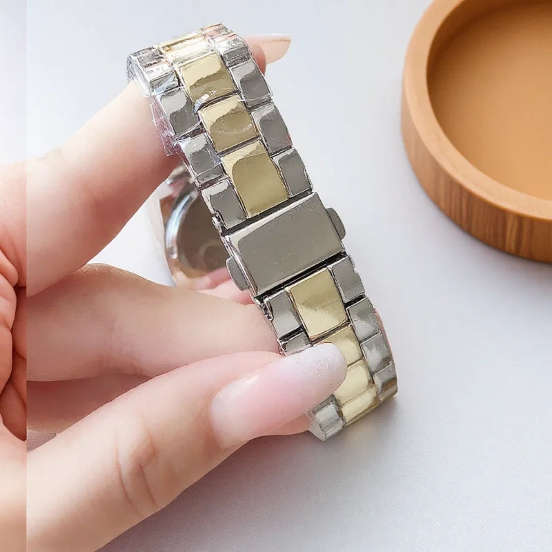 Fashion Diamond Women's Watch Luxury Stainless Steel Ladies Quartz Wristwatch Clock Elegant Dress Female Clock relogio feminino