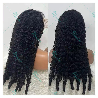 300% Density Burmese Curly Human Hair Wigs 13x4 13x6 HD Full Lace Frontal Wig 100% Human Hair Wigs with Spiral End Natural Black Badiee Stylez