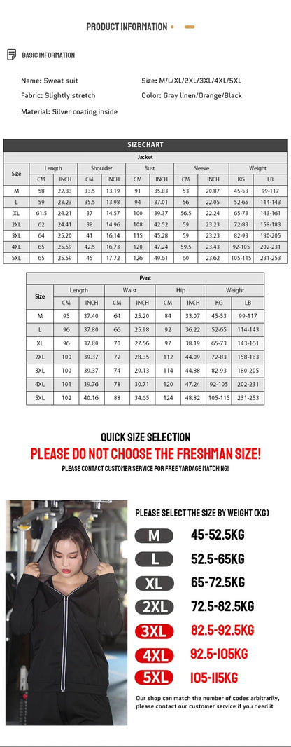 New Sauna Suit Women Plus Size Gym Clothing Sets for Sweating Weight Loss Female Sports Active Wear Slimming Tracksuit Women Badiee Stylez