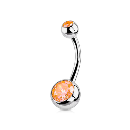 1PC G23 Titanium Crystal Gem Curved Barbell Rings Belly Button Navel Rings Piercings Nombril Ombligo Piercing Charming Jewelry Badiee Stylez