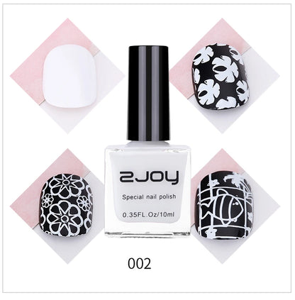 Black White Nail Art Stamping Polish 10ml 30 Colors Stamping Plates Polish Stamping Gel No Smudge Top Oil Colorful Nail Varnish GY002-02 CHINA
