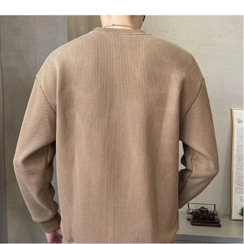Trend Embroidery Street Casual Hoodies Sweatshirts Men's Long Sleeve Contrast Patchwork Fashion Tops Casual Vintage Men Clothing