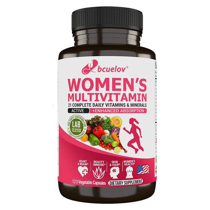 Women's Multivitamin, Supplements Vitamins A, C, D, E, Supports Bone Immune Health, and Is Beneficial for Calcium Absorption 120 count United States