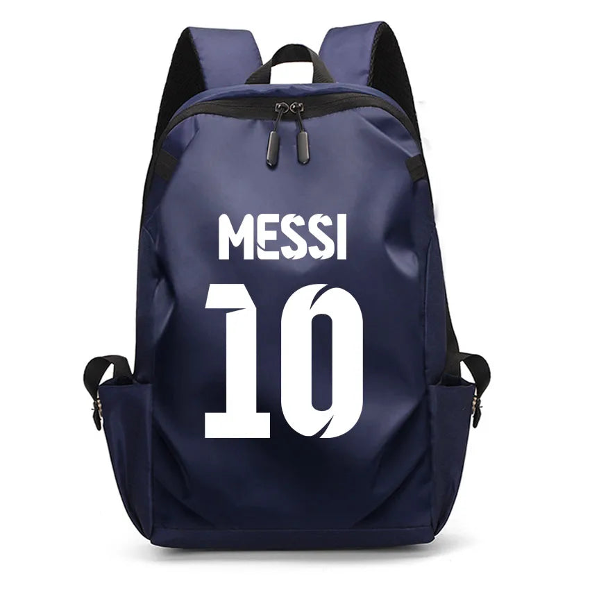 Football Super Stars MESSI Backpack Boy Girl Unisex College Student Backpack Women Men Laptop Teens Student USB Port Rucksack Blue B060