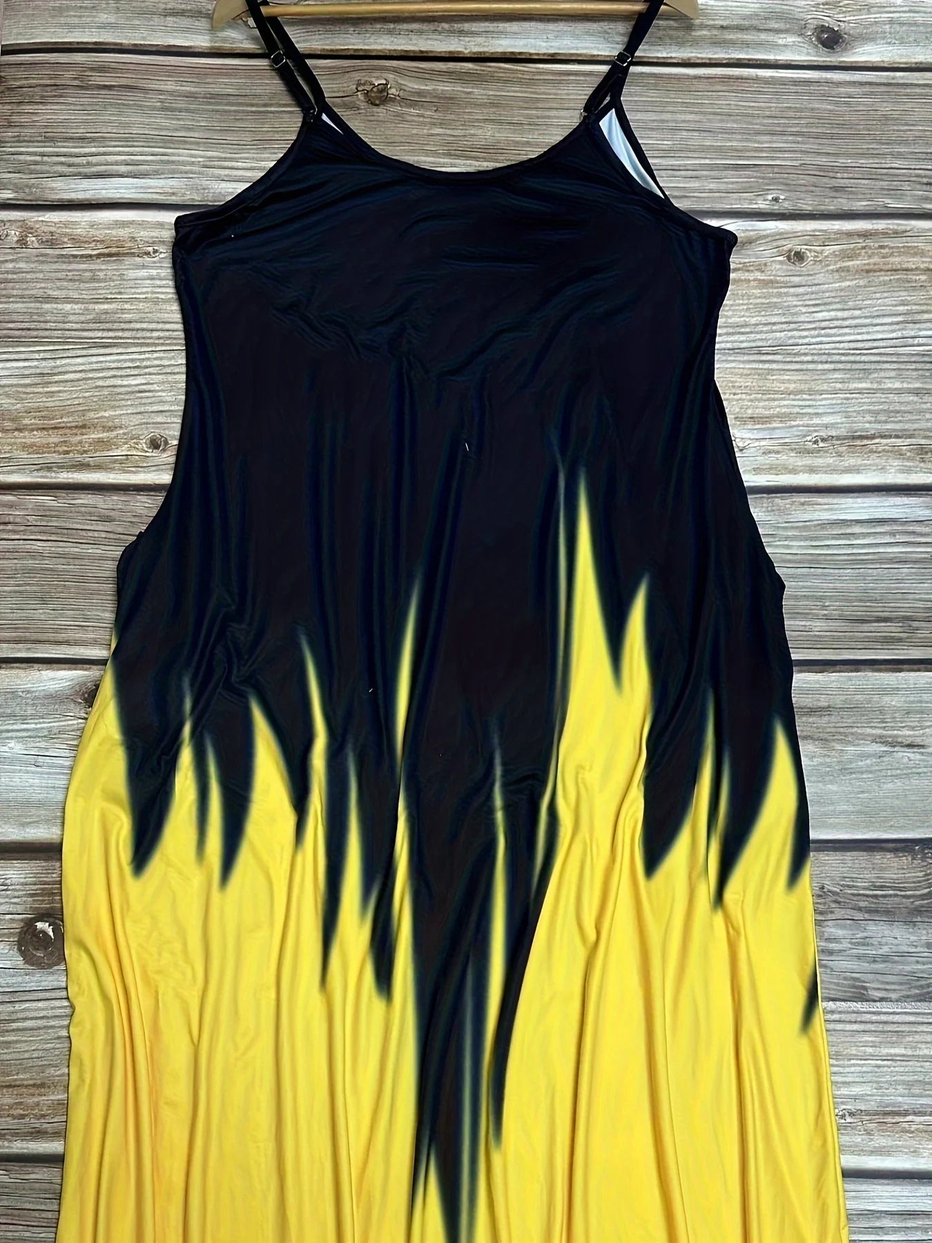 Plus size Summer cool style camisole long dress abstract fashion print temperament street dress