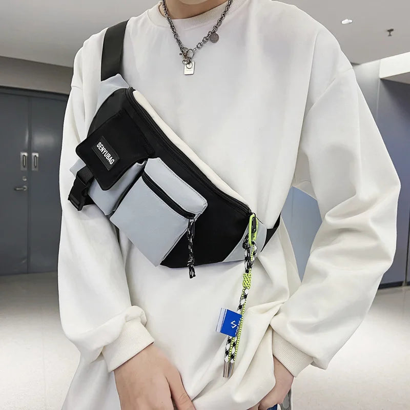 Women Waist Bag Casual Nylon Fanny Packs Banana Bags Street Hip Hop Waist Packs Unisex Chest Pack Travel Shoulder Crossbody Bags