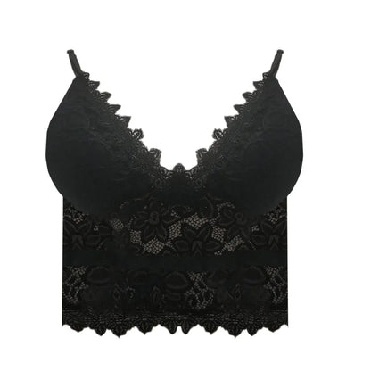 Sexy Lace Hollowing Mesh See Through Slim Backless Halter Crop Top Spaghetti Strap Sheer Embroidery Camisole Vest Corset