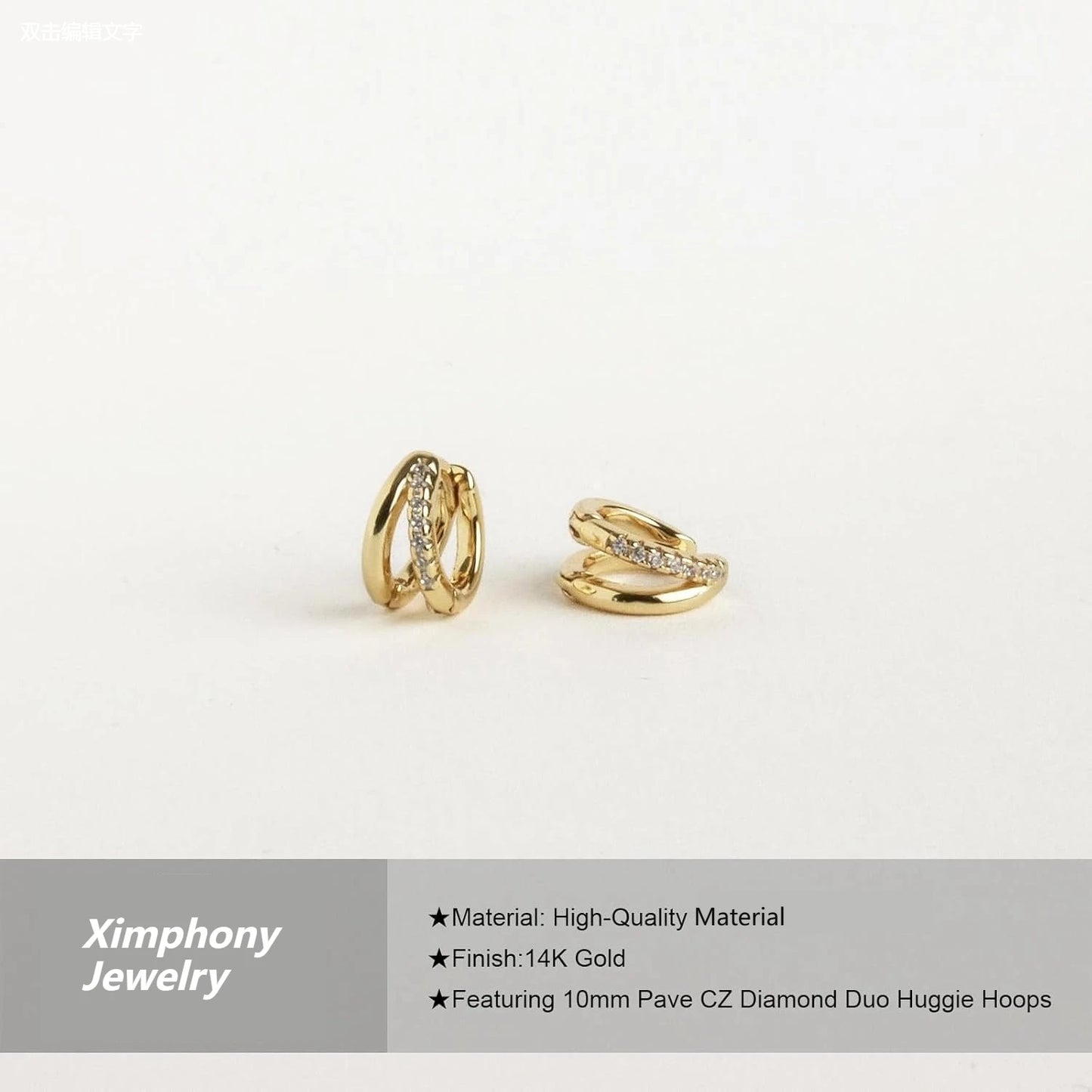 Gold Hoop Earrings for Women,14K Gold Plated Diamond Huggie Hoop Earrings for Women Wedding Gift For Woman Christmas Gift Gold