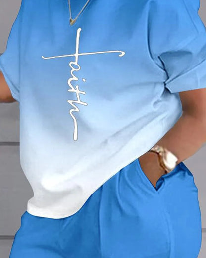 Women's T-shirt+Hot Pants Two Piece Set 2024 Summer Fashion Casual Printing Quick Drying Sports Fitness Top Shorts Female Suit