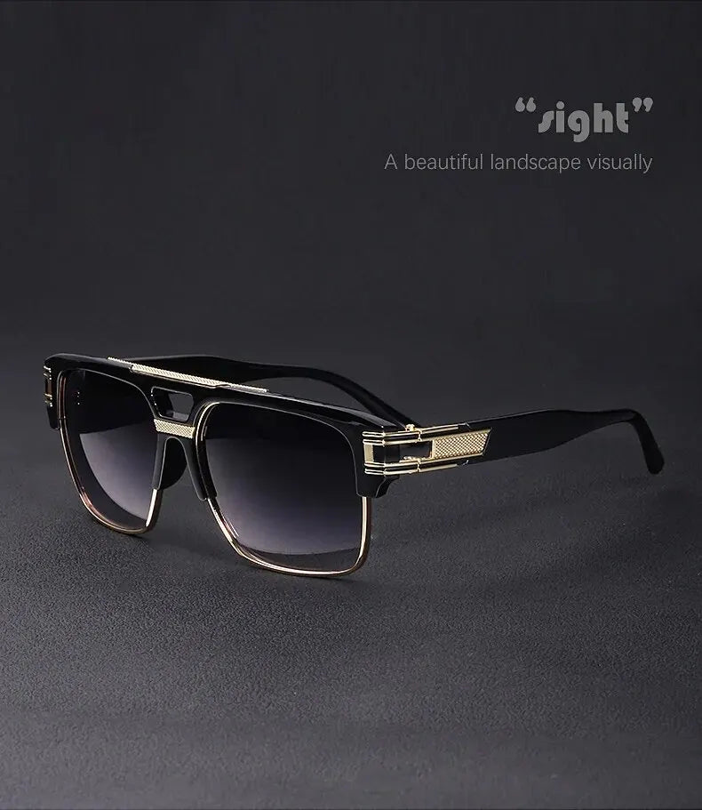 European And American Fashion Sunglasses Transparent Frame Glasses Cross Border Men And Women Retro Square Frame Sunshade Mirror