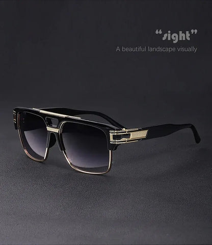 European And American Fashion Sunglasses Transparent Frame Glasses Cross Border Men And Women Retro Square Frame Sunshade Mirror