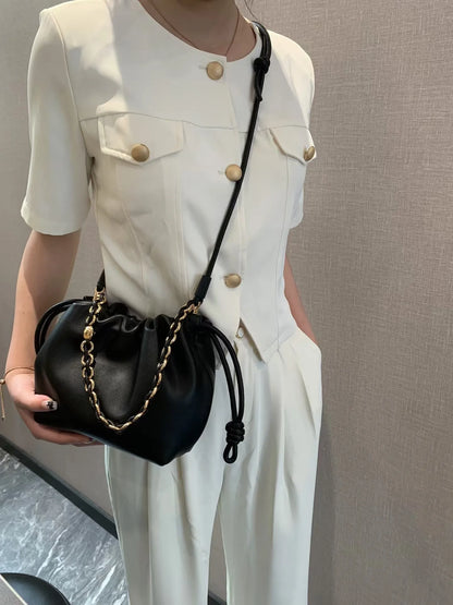 Brand Design Fashion High-grade Texture Leather Cloud Bag Luxury Ladies High Quality Cowhide Shoulder Crossbody Bags For Women