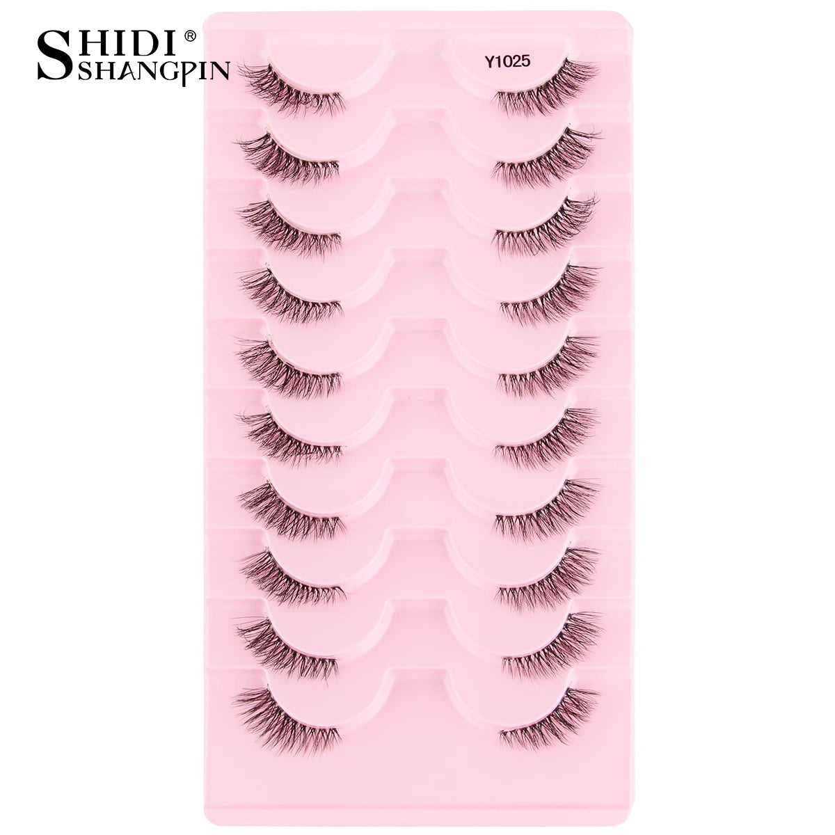 SHIDISHANGPIN 5/10Pairs False Lashes Cat Eye Eyelashes Eyelash Extension 3D Mink Half Lashes Natural Makeup faux Cils maquiagem 10 Pairs Y1025