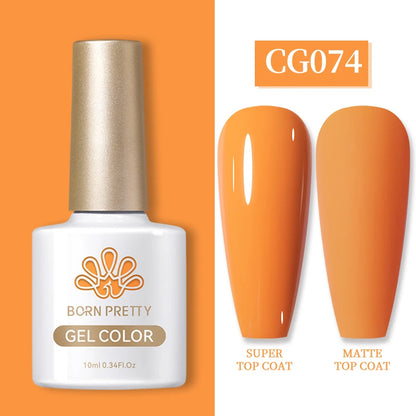 BORN PRETTY Fall Gel Nail Polish 10ml Orange Nude Brown Gel Nail Polish Halloween Nails Coral Orange Gel Varnish Manicure DIY CG-74