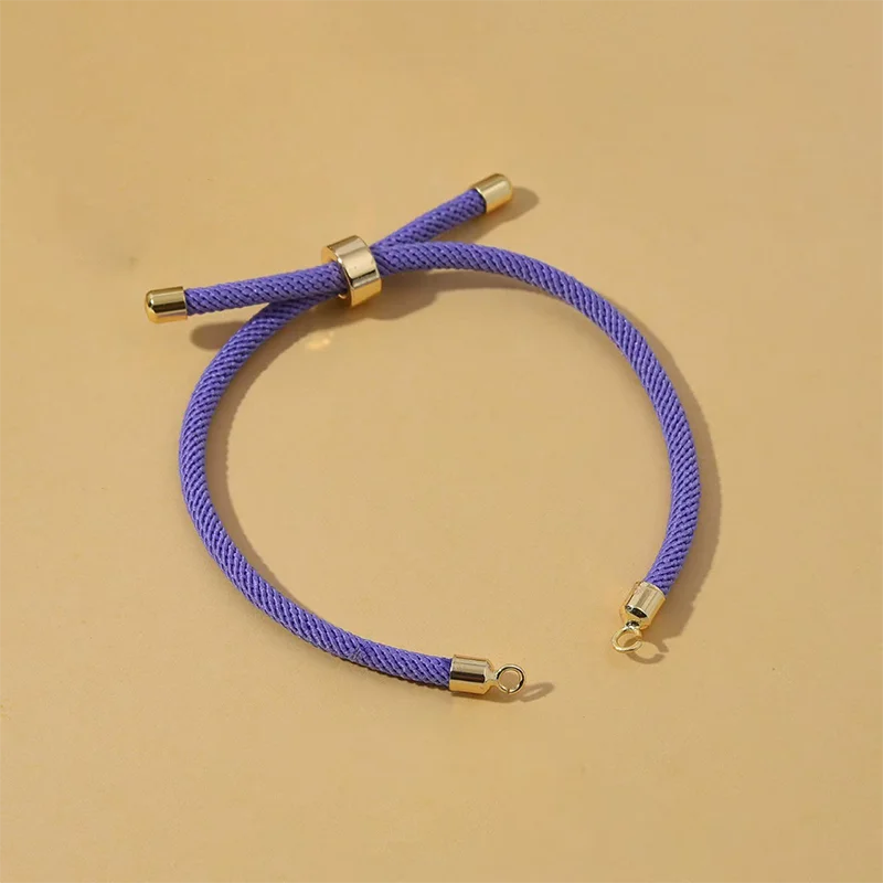10Pcs Twisted Nylon Cords Bracelet Adjustable Extension Tail Chain Connector For DIY Handmade Jewelry Making Accessories Color 10