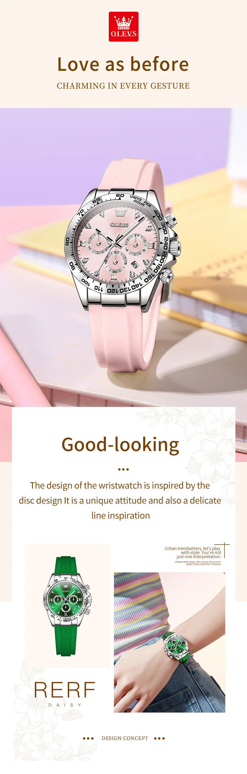 OLEVS 5618 Woman Watch Fashion Original Quartz Watch Waterproof Luminous Chronograph Date Sports Watches For Woman With Box