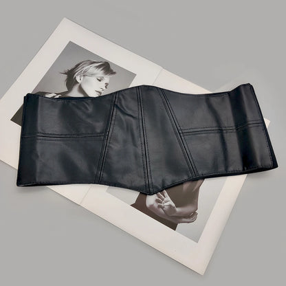 Plus Size Soft Leather Wide Y2K Black Elastic Corset Belt Female Stretch Cummerbunds Designer Belts For Women High Quality Badiee Stylez