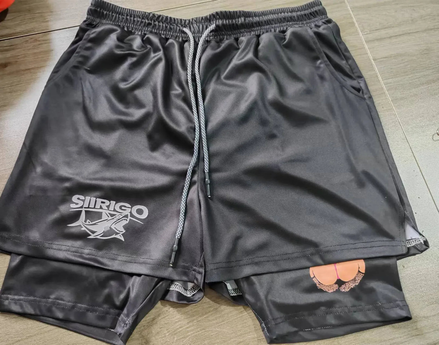 Men's Smiling Face Printed Fitness Shorts, Double-Layer 2-in-1 Quick Drying Fitness Outdoor Leisure Training Sports Shorts Badiee Stylez