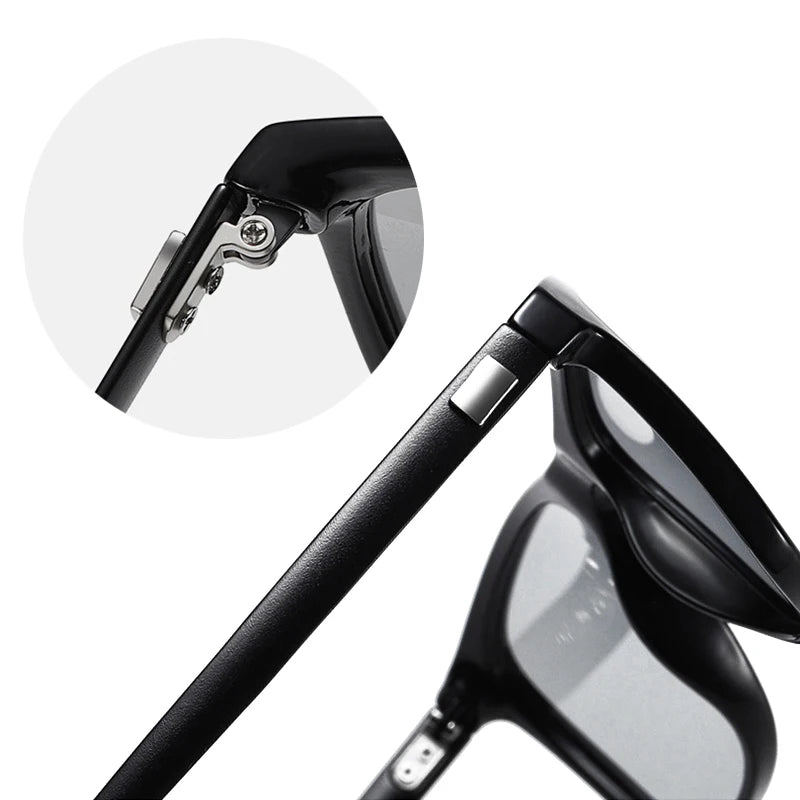 Luxury Square Photochromic Sunglasses Men Women Classic Black Polarized Sun Glasses Male High Quality Chameleon Driving Shades
