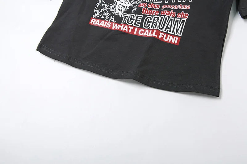 Gothic Tee Y2k Letter Print Off Shoulder Punk T-shirts Women Harajuku Summer Streetwear Grunge T Shirt Aesthetic Sexy Crop Tops