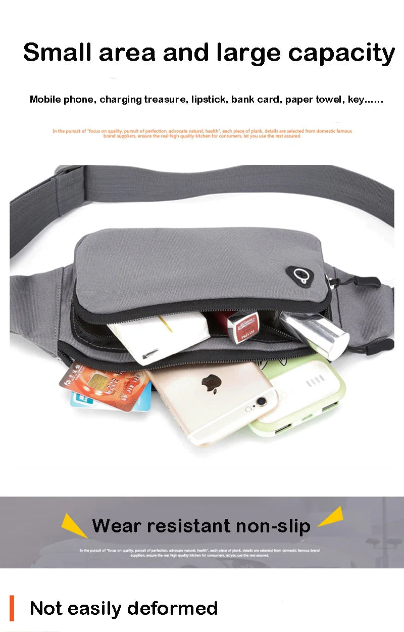 Nylon Waterproof Fanny Waist Bag Pack For Men Women Belt Pouch Male Belly Banana Ladies Bum Hip Kangaroo Sports Running Waistbag