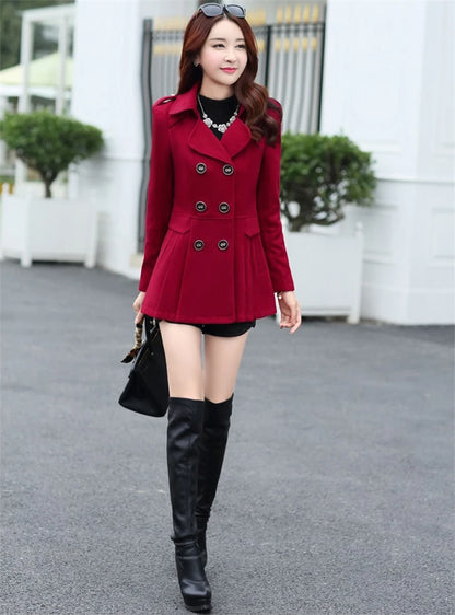 Women's Suit Woolen Coat 2024 Autumn Winter Age Reduction Elegant Ladies Wool Coat Appear Thin Fashion Short Lady Outerwear