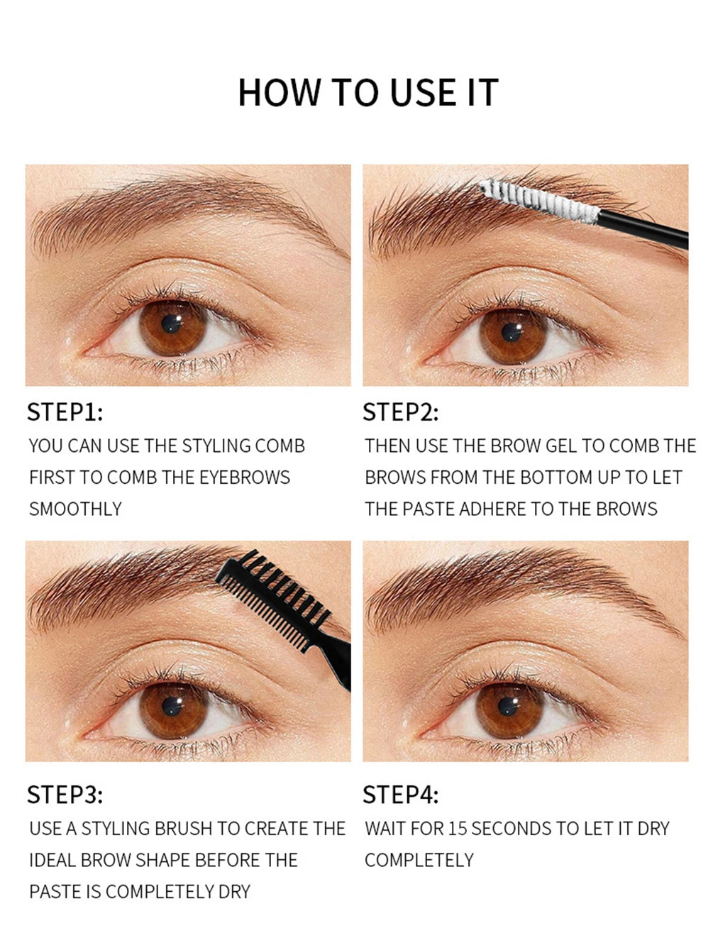 Private Label 8ml Eyebrow Gel Soap Custom Logo Waterproof Long-lasting Fast-dry White Pink Tube Bulk Makeup Cosmetic Beauty