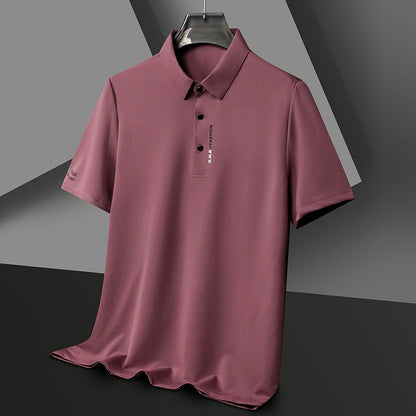 Men's Polo Shirt - Breathable & Comfortable Solid Color Top for Casual Business Style