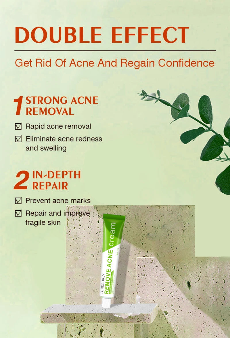 LUNDBORLY Acne Care Cream with Natural Herbal Extracts Helps Soothe Skin Improve Skin Texture and Keep Skin Smooth and Radiant