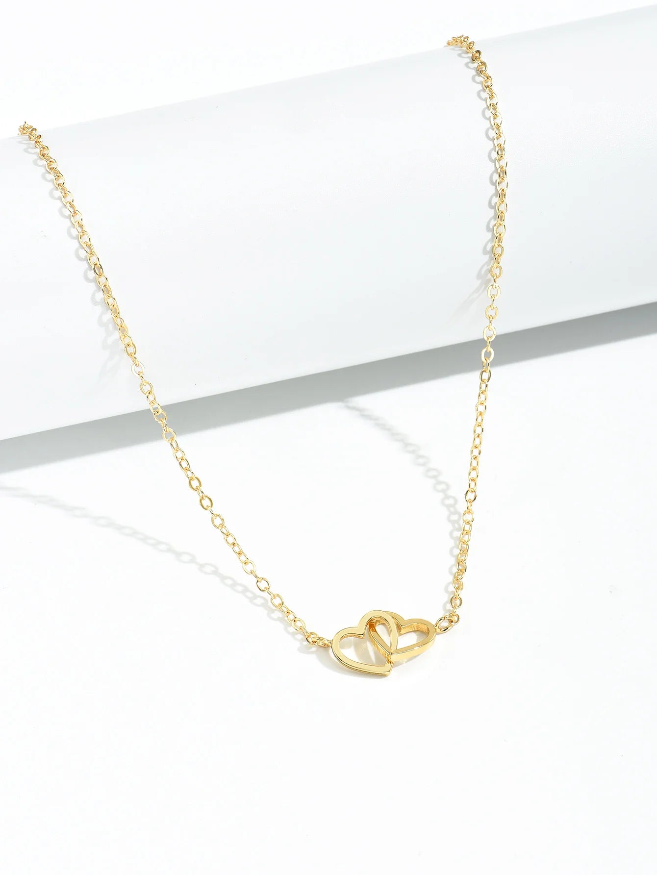 Tiny Cute Double Hollow Heart Chain Necklace Women Fashion Love Necklace Valentine's Day Jewelry for Women Badiee Stylez