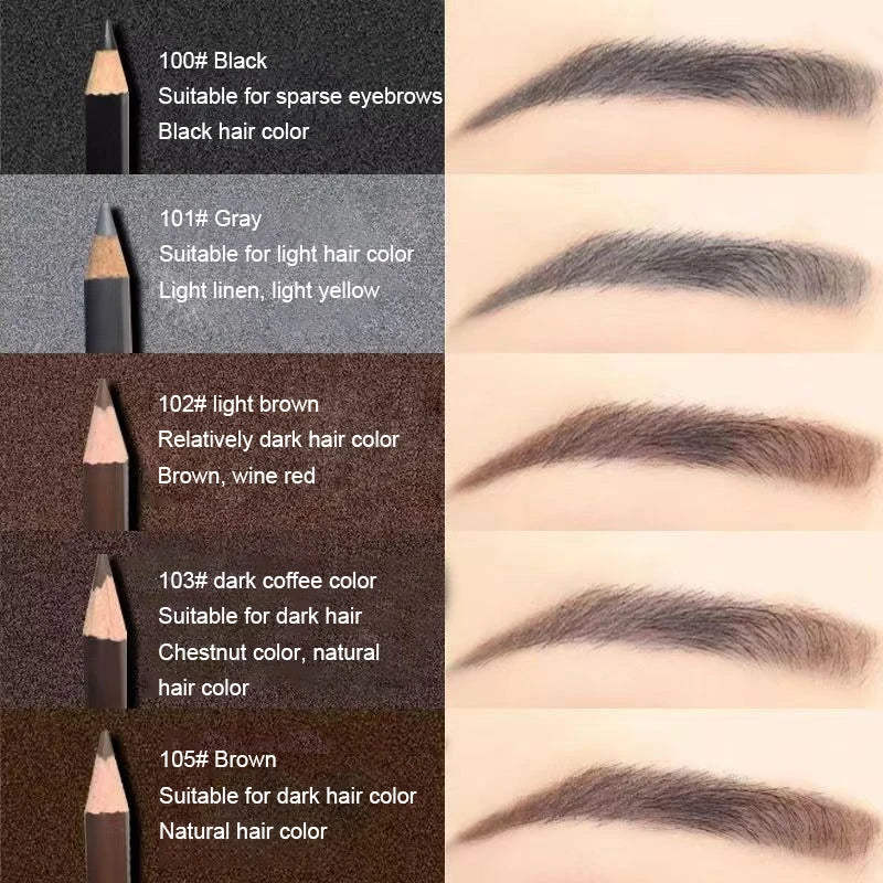 Pencil-shaped Wooden Eyebrow Pencil Waterproof Sweat-proof Eyebrow Pen Smooth Eyebrow Pencil Lasting Not Easy To Faint Cosmetics
