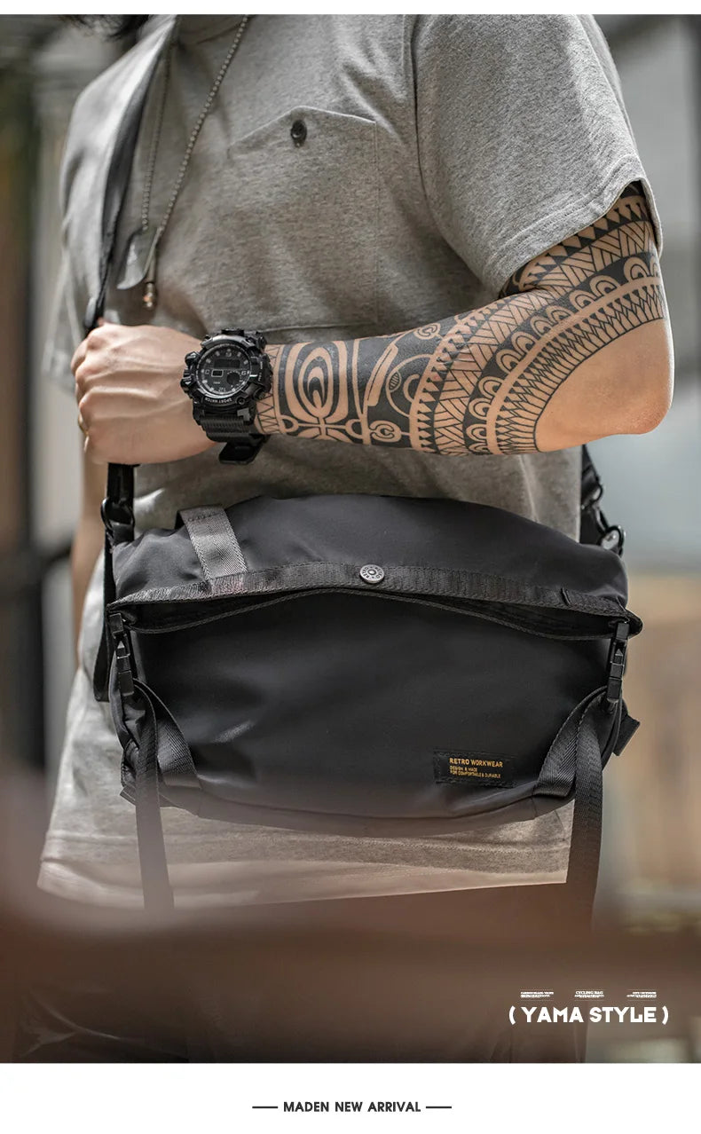 Maden Outdoor Large Capacity Crossbody Bags Men's Multifunctional Hiking Cycling Travel Adjustable Strap Shoulder Messenger Bag