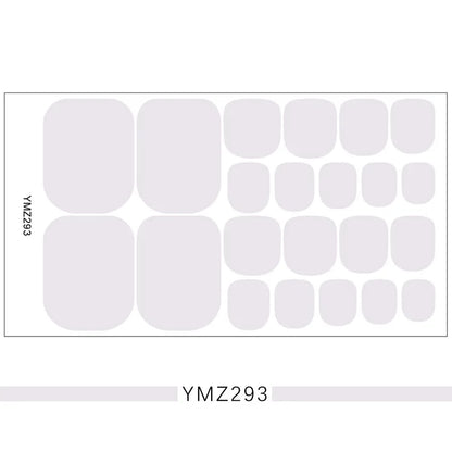 Toe Nail Sticker Wraps Adhesive Decals Toenail Polish Strips DIY Foot Decals Manicure Women Solid Color Full Cover Foot Stickers 06