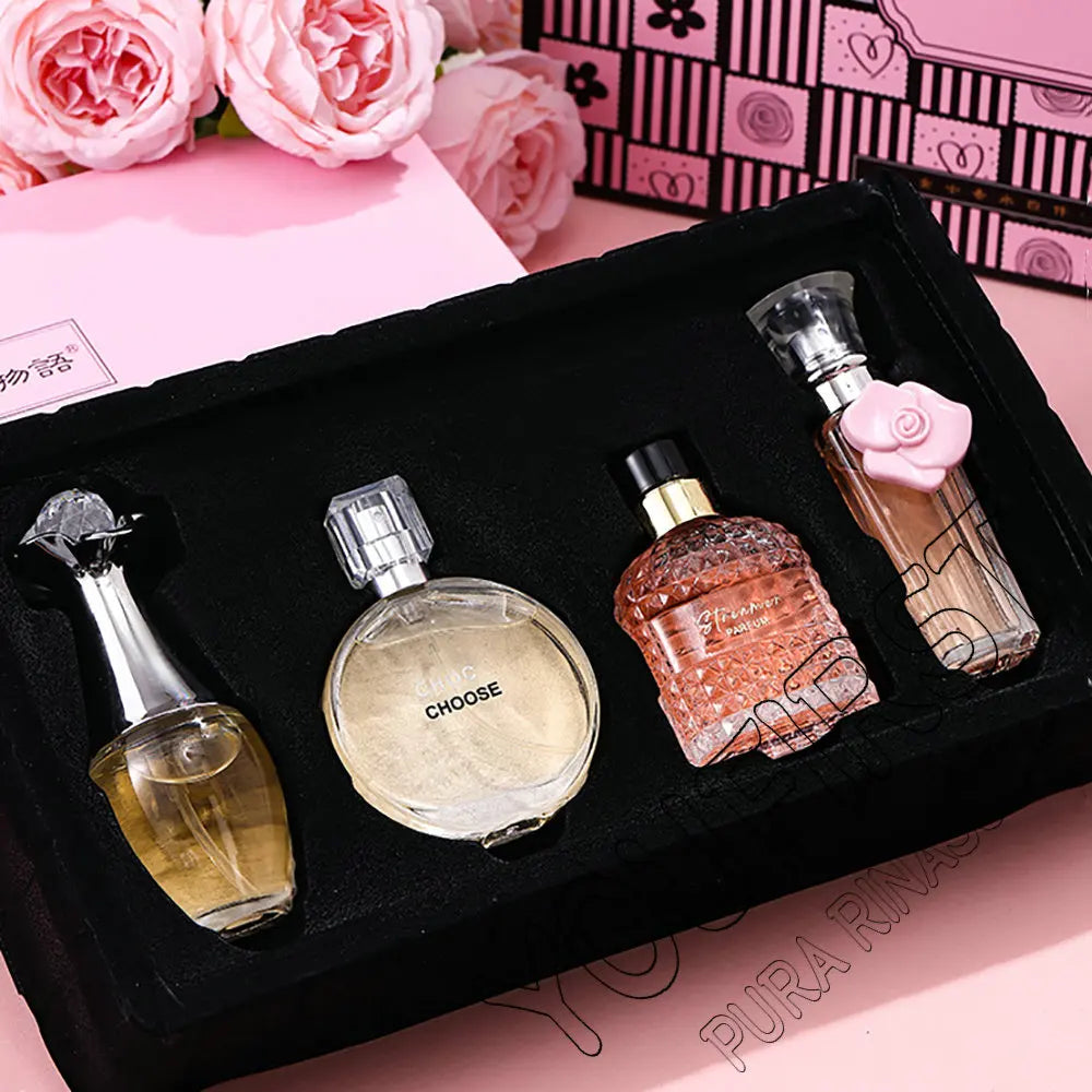 Brand Gift Box 4Pcs Set Perfume Women Parfum Femme 100ml Fresh Natural Floral Scent Spray Feminino Perfumes De Mujer Originales Badiee Stylez