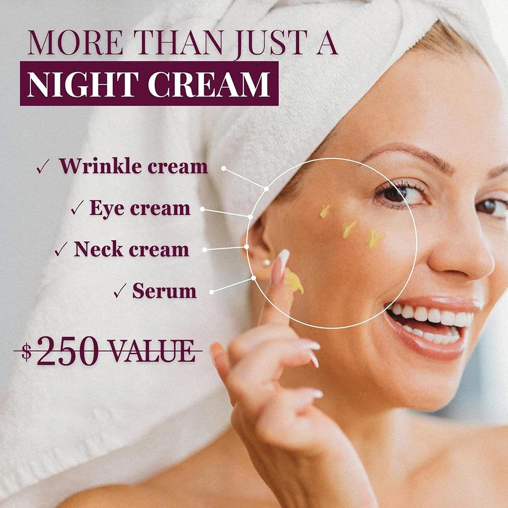 AHA+BHA+PHA Pore Care Liquid Skin Booster Serum And Polypeptide Tightening Anti-Wrinkle Cream Deep Wrinkle Repair Night Cream