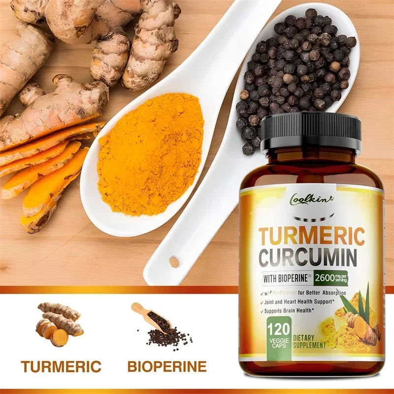 Turmeric Curcumin - Relieve joint pain, promote bone growth, Supports Joint Inflammation, Antioxidant and Digestive Health