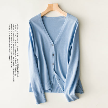 Women Cardigans 2025 Single Breasted Solid Knitted Shirt Spring Autumn Cardigan Korean Fashion V-neck Sweaters Knit Outerwear