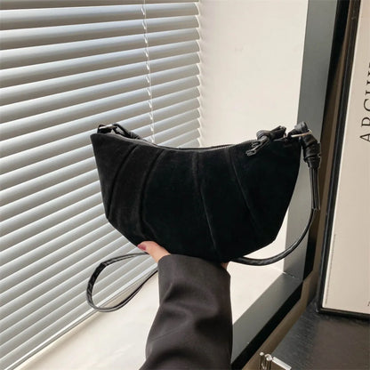 Portable Fanny Packs PU Chest Bag With Coin Purse Korean Style Banana Bag Half Moon Bag Large Capcity Running Waist Bag Men Black