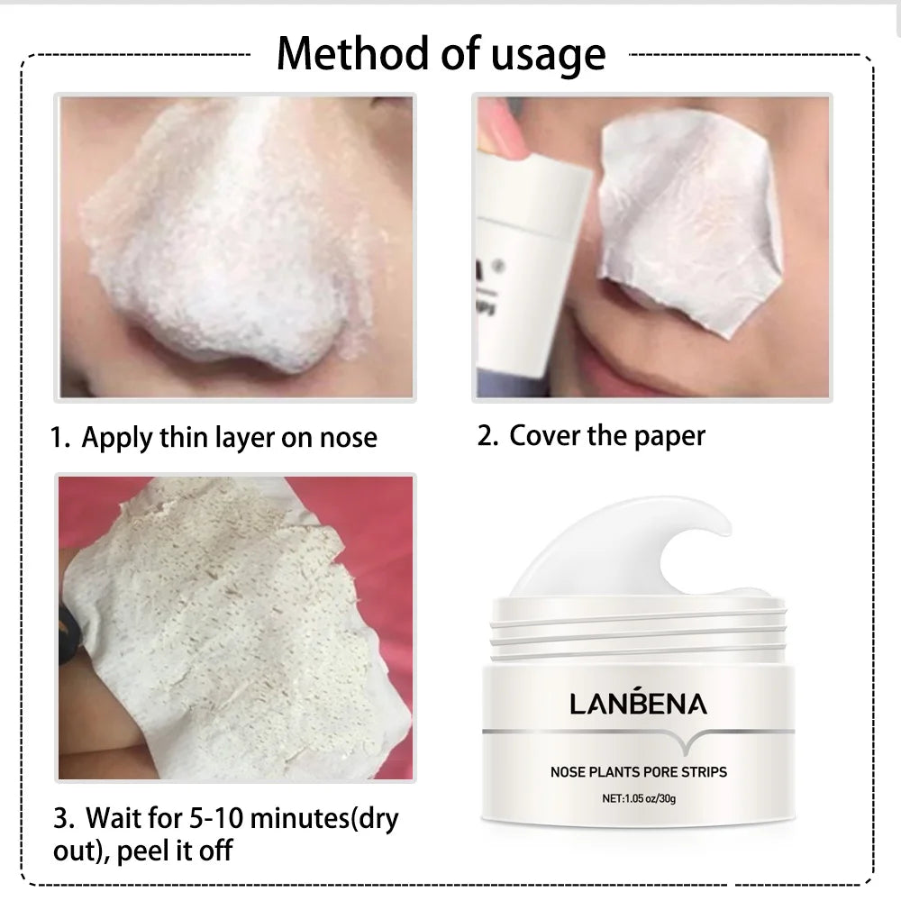 LANBENA Blackhead Remover Nose Mask Peeling Deep Cleansing Face Mask Oil Control Skin Care (60 Stickers)
