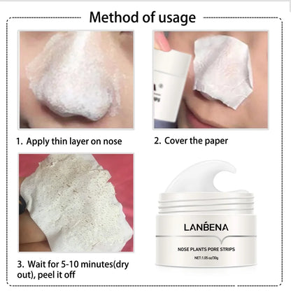 LANBENA Blackhead Remover Nose Mask Peeling Deep Cleansing Face Mask Oil Control Skin Care (60 Stickers)