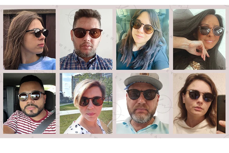 LM Retro Round Sunglasses Women Men Ultralight TR90 Polarized Unisex Driving Shades Vintage Sun Glasses UV400 Gafas De Sol