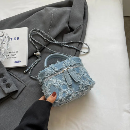 2024 New Designer Single Shoulder Bag Women Fashion Chain Crossbody Bags For Women Brand Ladies Handbags And Purses light blue Mini(Max Length<20cm) CHINA