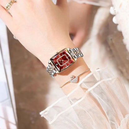 POEDAGAR Luxury Watch For Woman Elegant Waterproof Calendar Ladies Watch Rectangle Stainless Steel Quartz Women's Watches Female